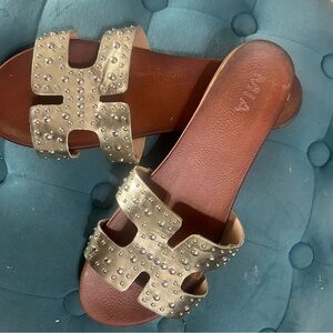 MIA Metallic Studded Sandals